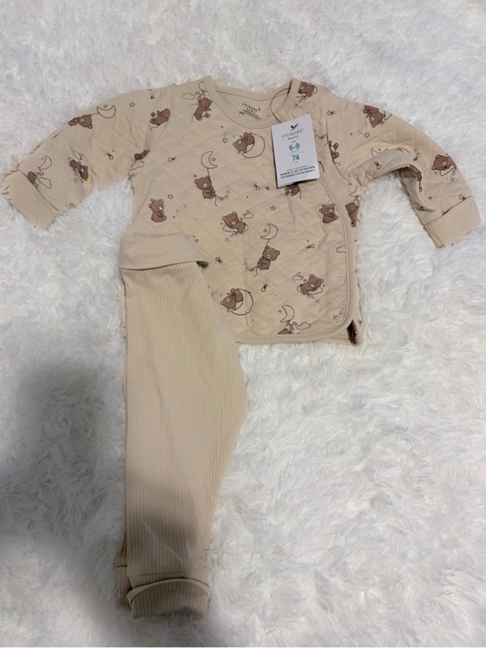 Primark Beige Bear Print Pajama Set